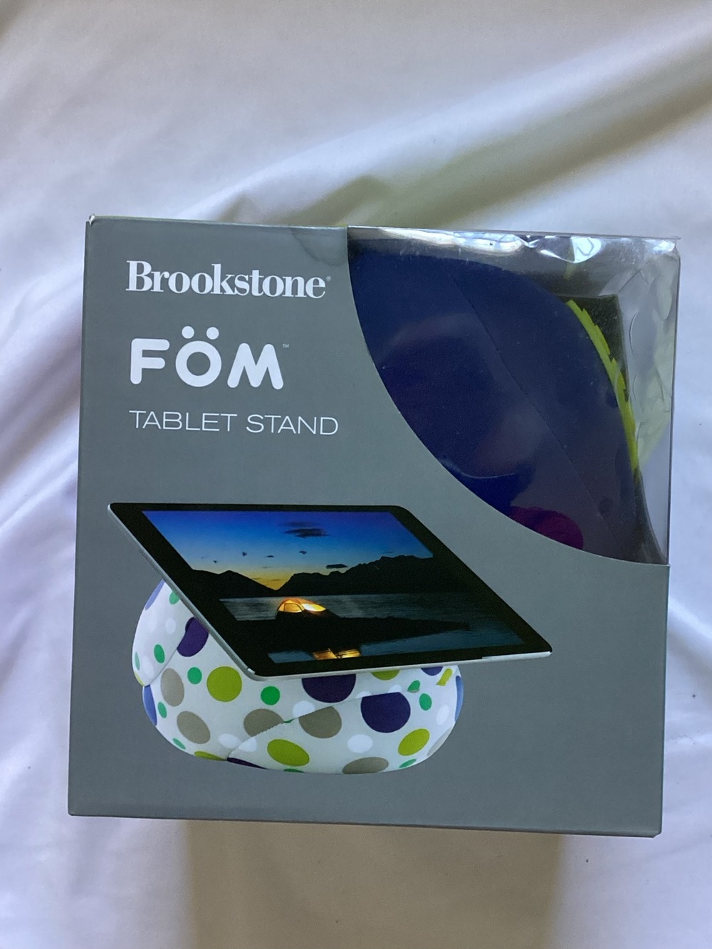 Brookstone  6” Navy Foam Tablet Stand NIB